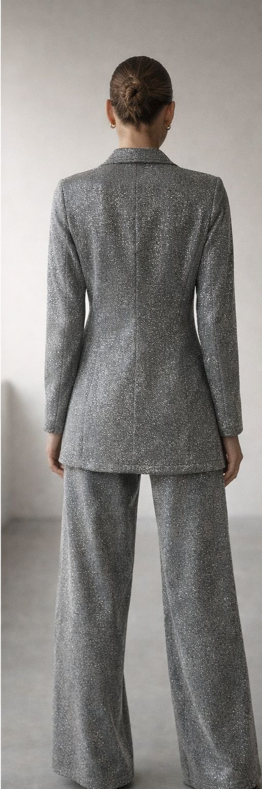 Silver Shimmery Formal Co-Ord Set