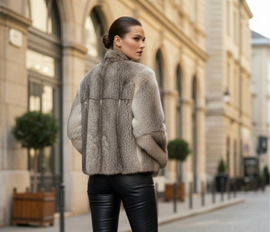 Greyish Brown Fuzzy Coat