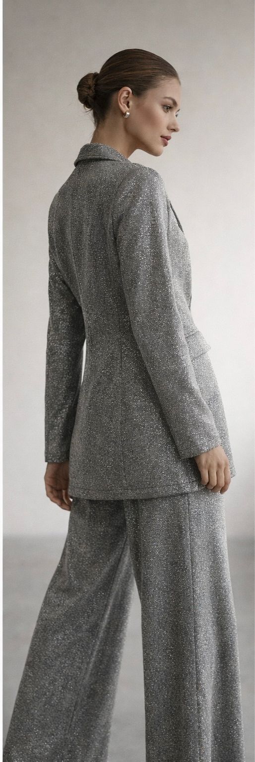 Silver Shimmery Formal Co-Ord Set