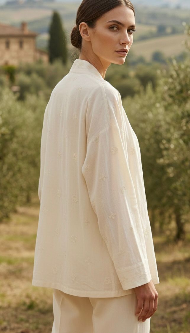 Beige Cotton Shrug