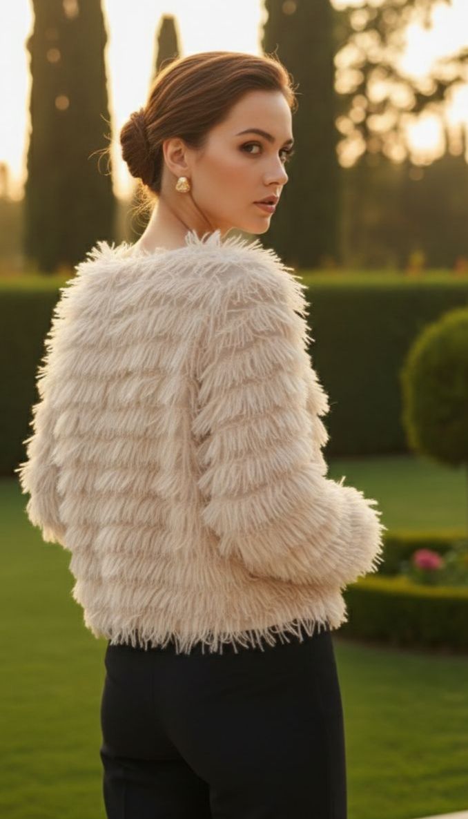 Creamy Furry Loose Fit Pullover