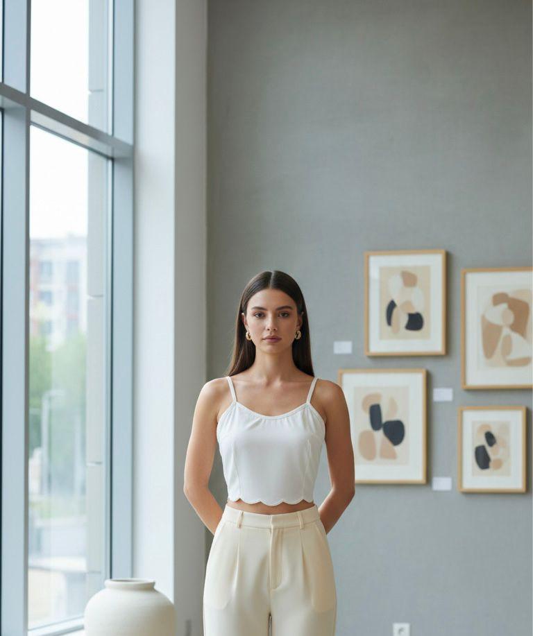 White Cami Sleeveless Crop Top