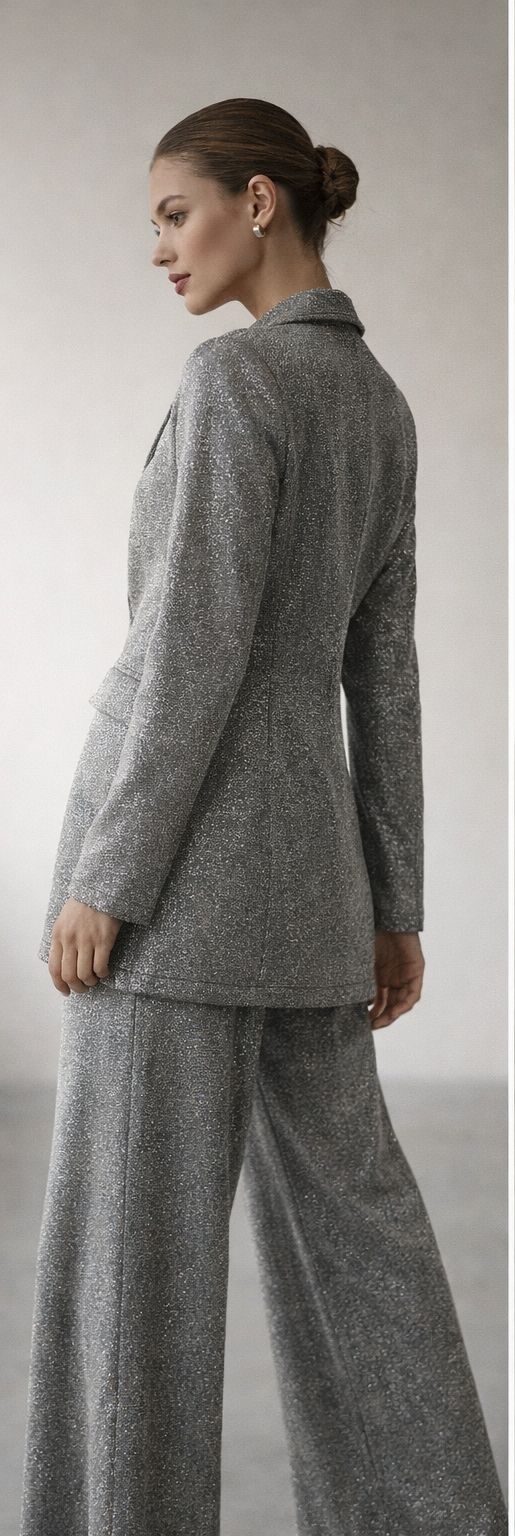 Silver Shimmery Formal Co-Ord Set