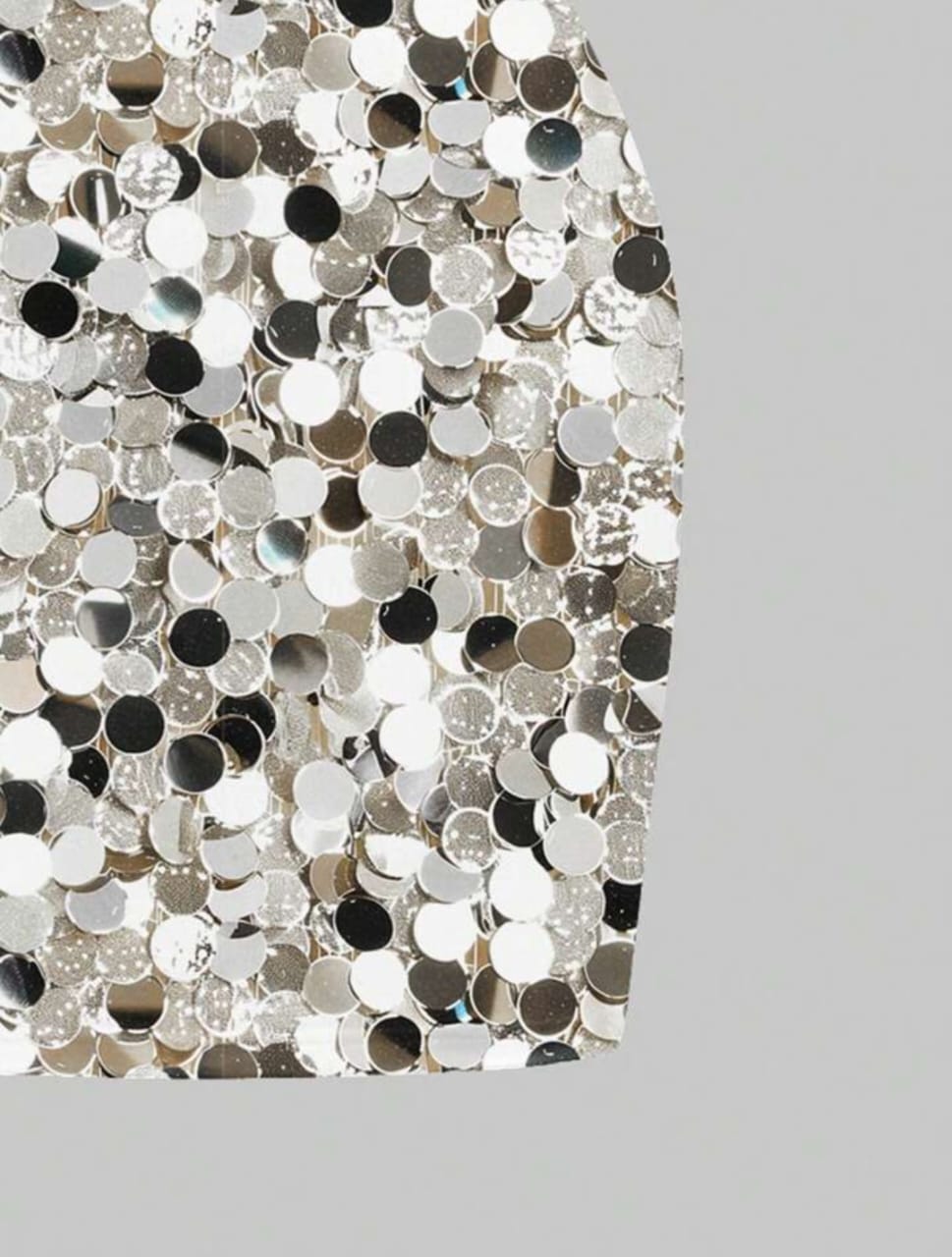 Silver Sequin Printed Bodycon Dress