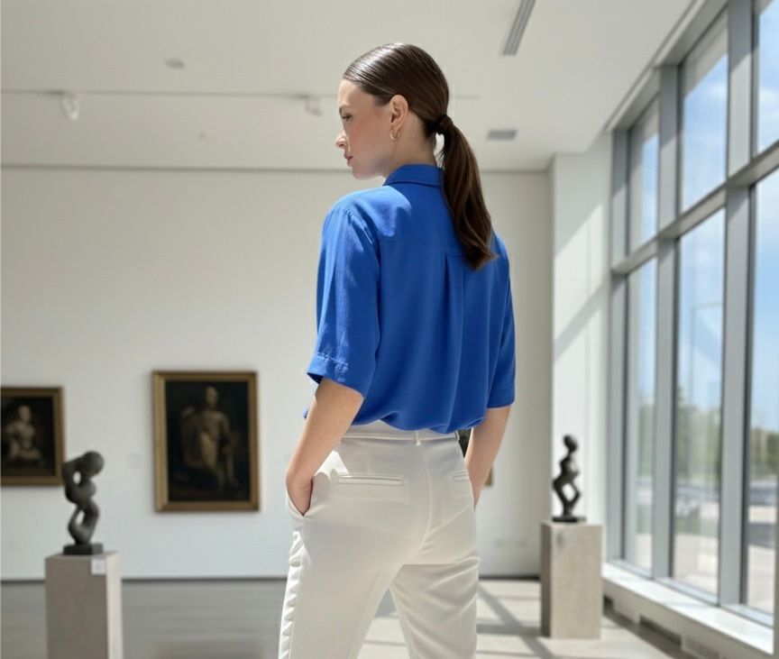 Blue Golden Buttoned Shirt