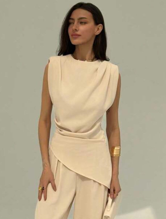 Asymmetrical Top & Pants Set