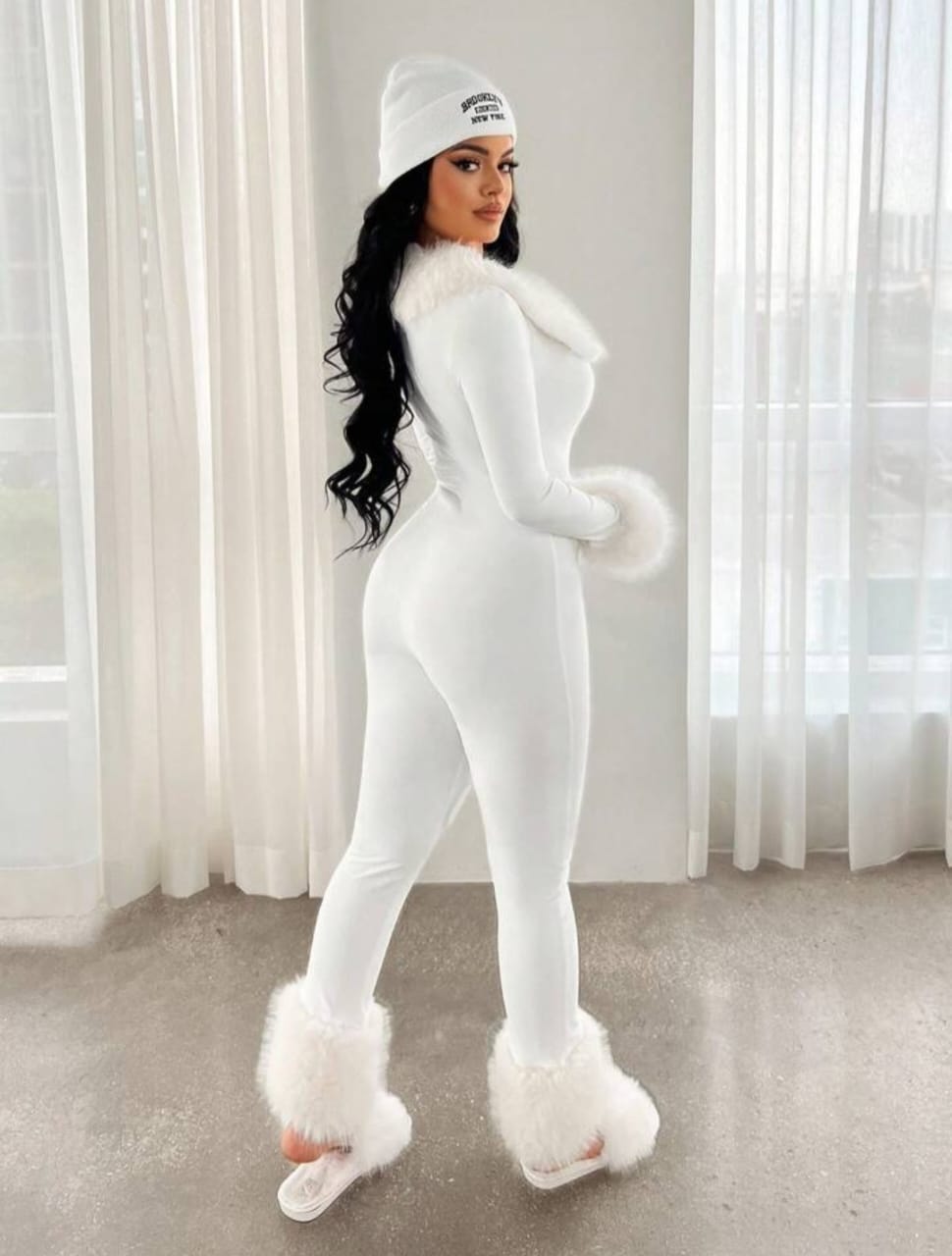 Zip Up Half Turtleneck Jumpsuit