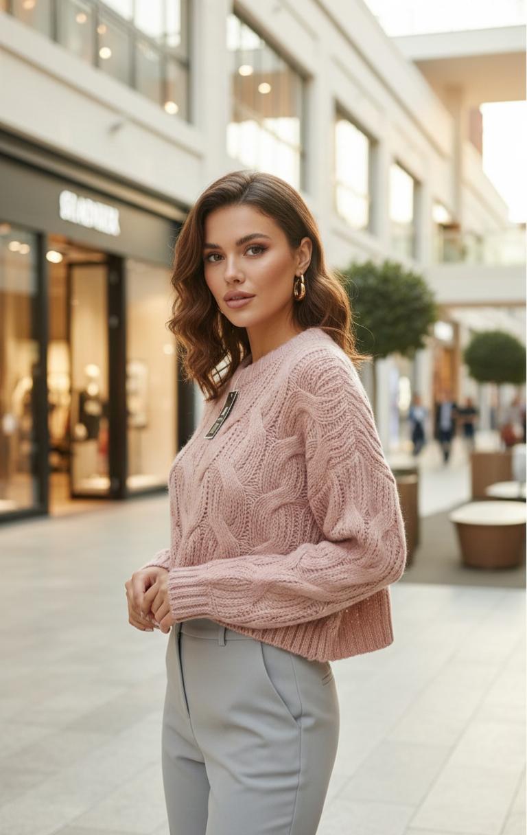Pink Winter Warm Pullover Sweater