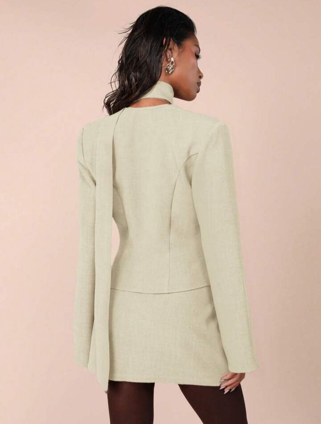 Long Sleeve Jacket & A-Line Skirt Set