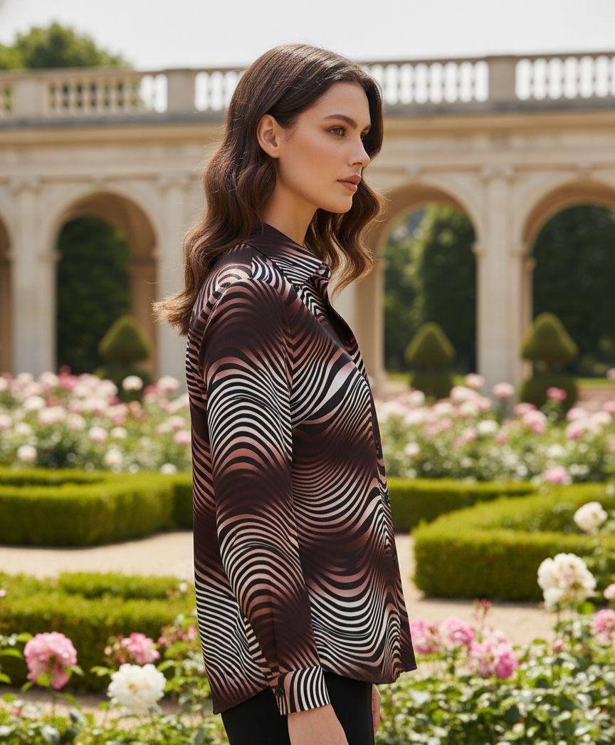 Brown Black Lined Shirt