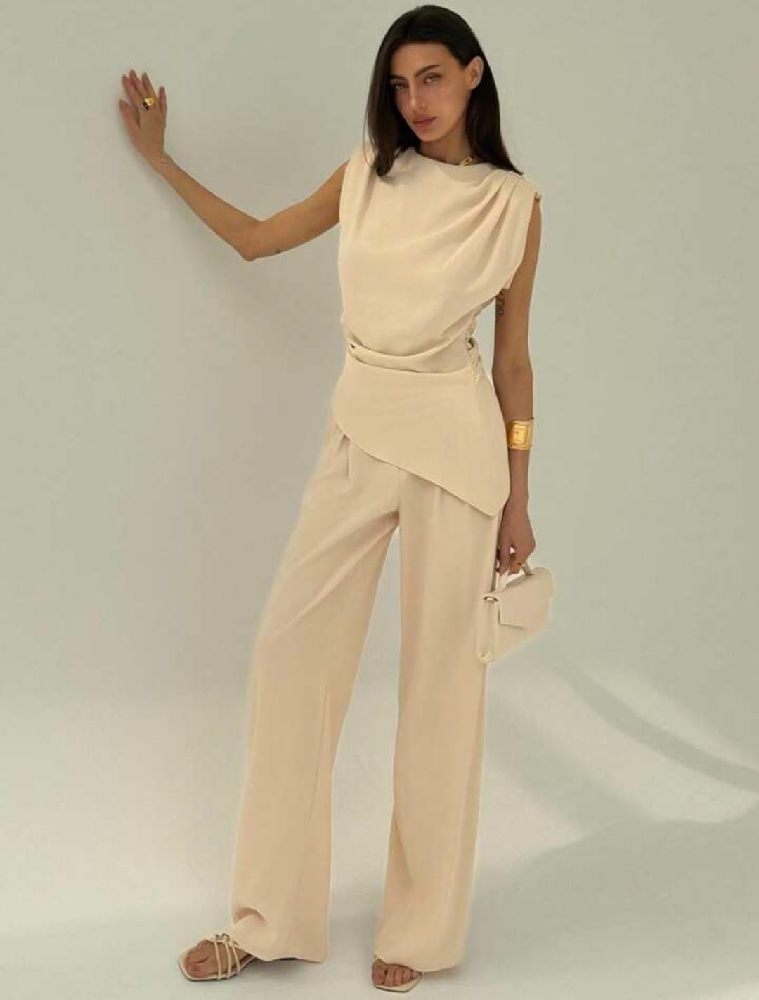 Asymmetrical Top & Pants Set