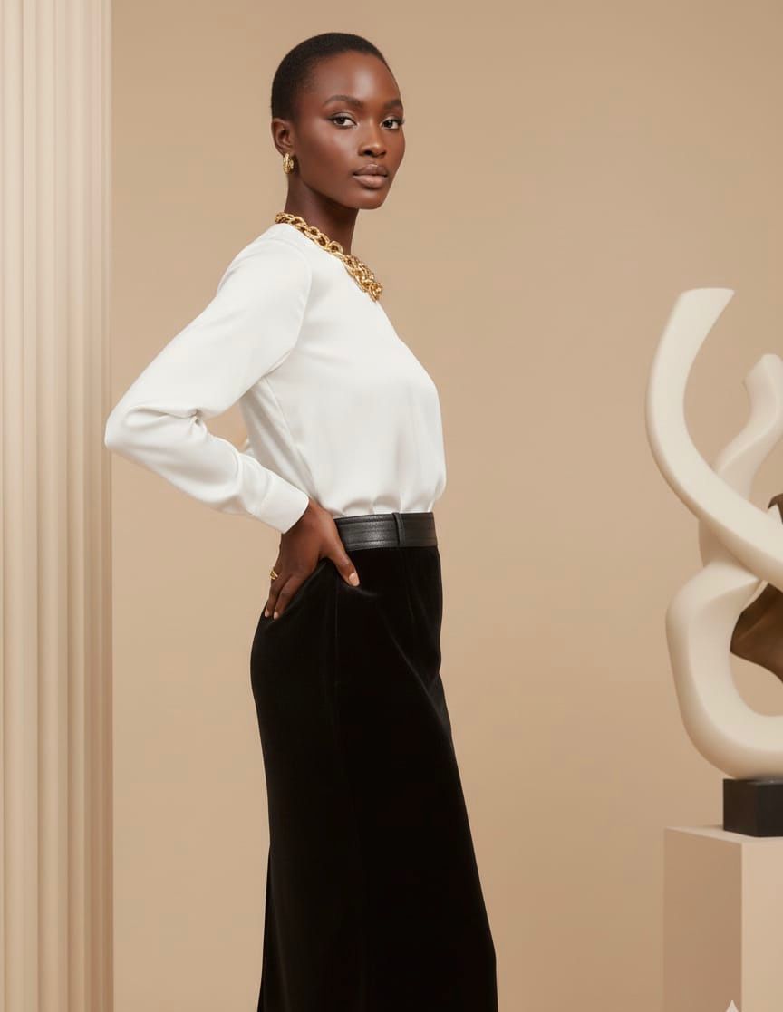 Black Velvet Skirt
