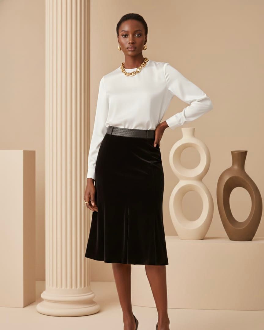Black Velvet Skirt
