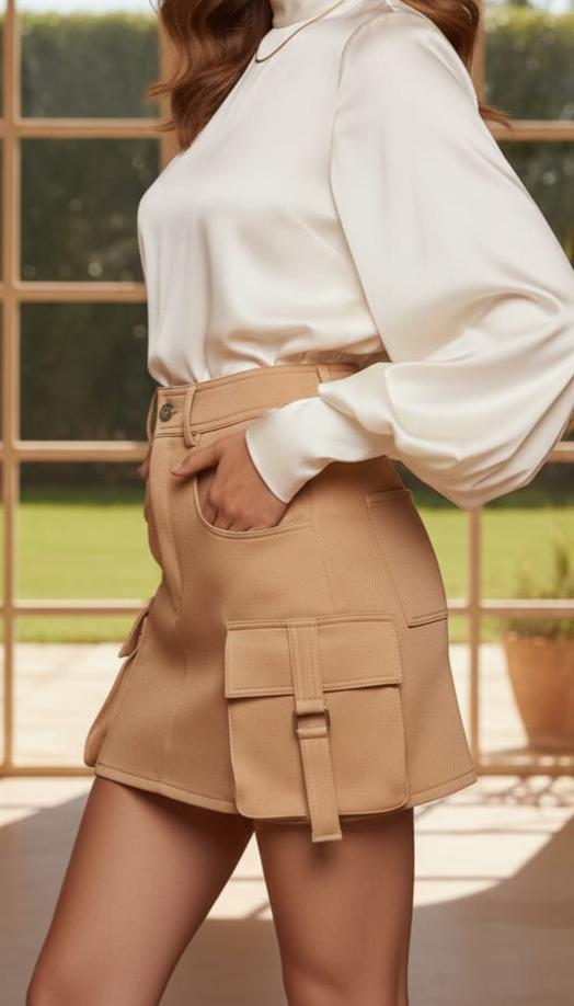 Brown With Pockets Skirt