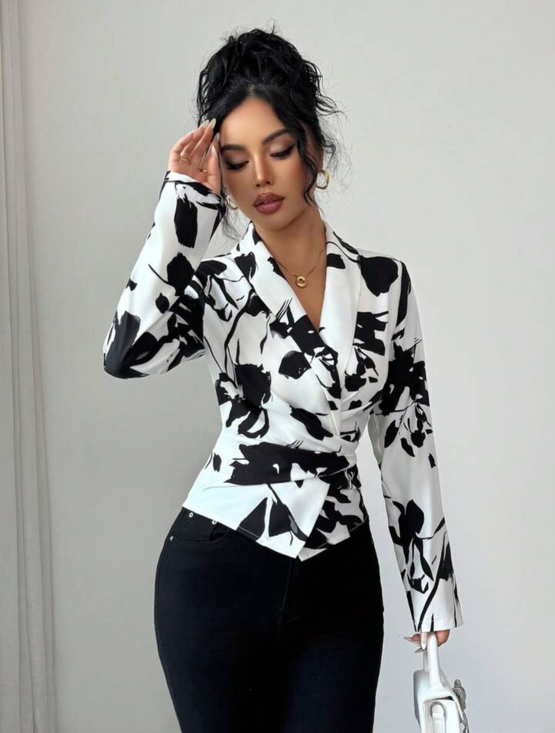 Floral Print Belted Top