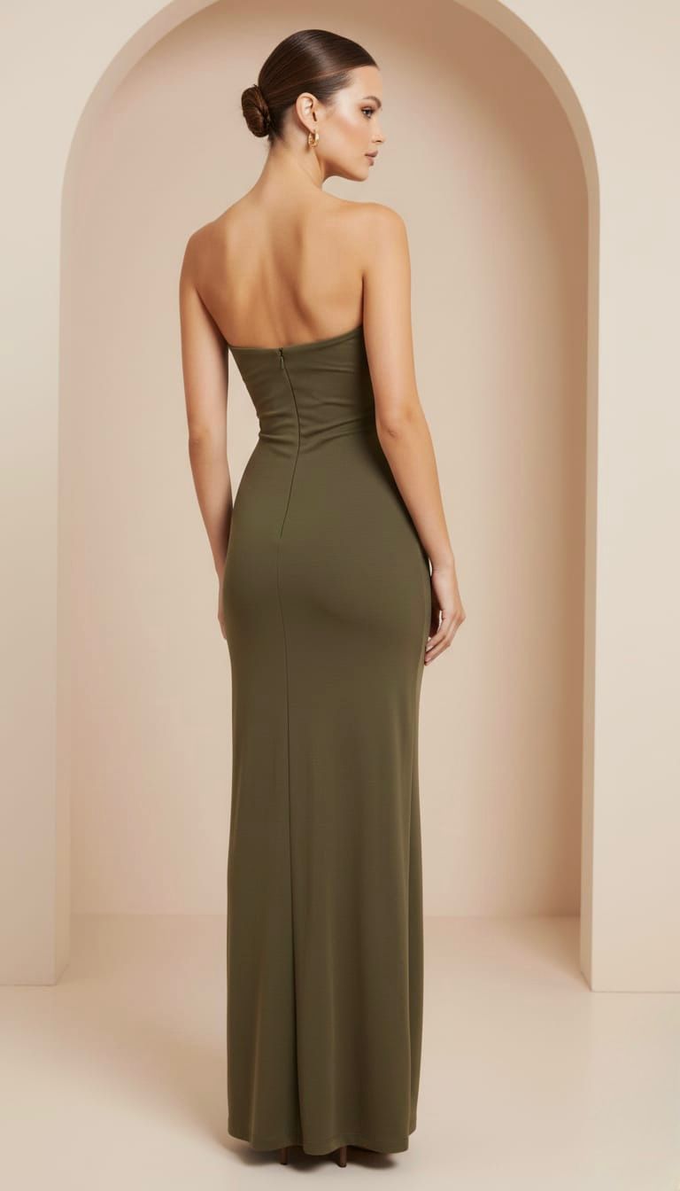 green tiana prom dress Slit Tube Midi Dress Black / M