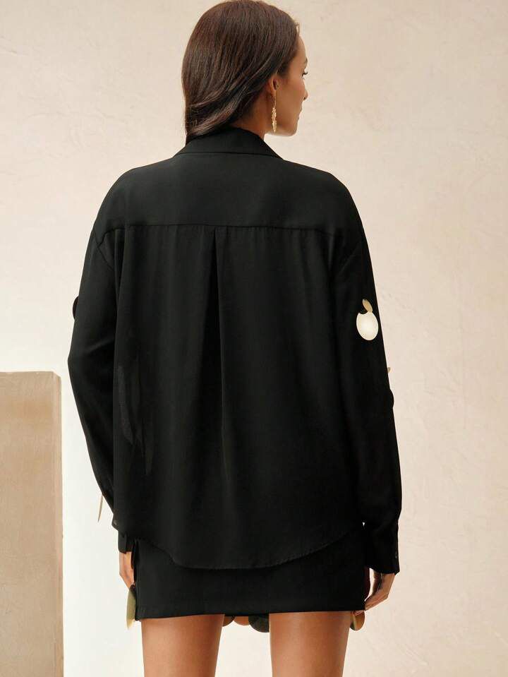 Black Gold Sequin Shirt