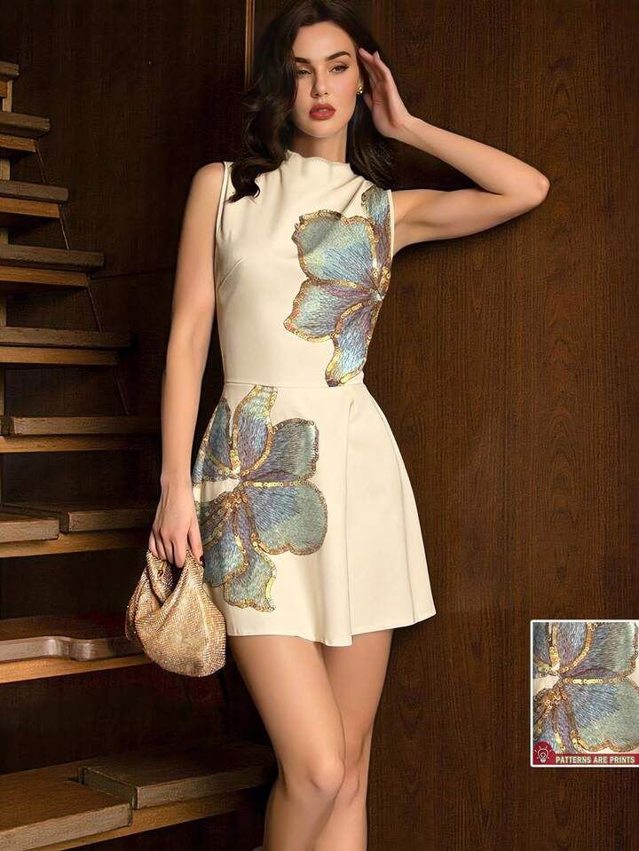 Hibiscus Print Dress