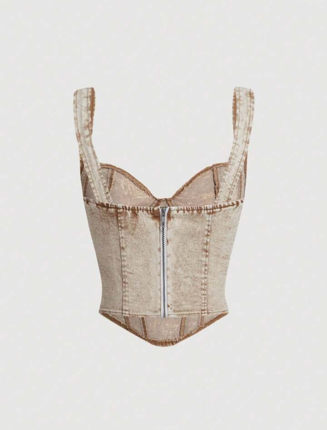 Vintage Denim Bustier Crop Top