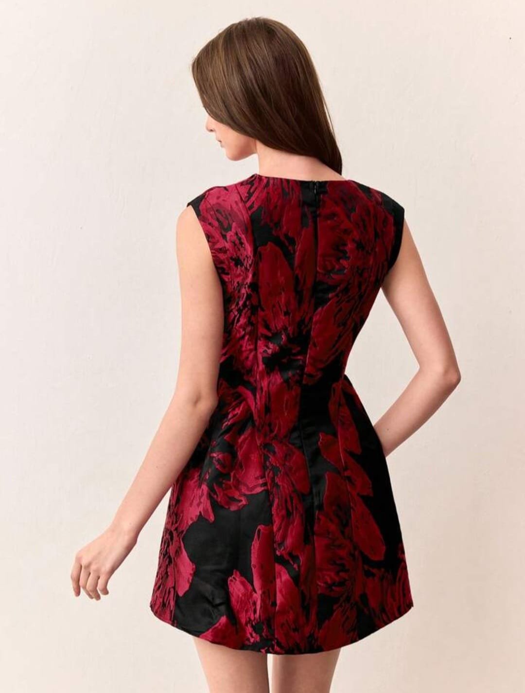 Jacquard Weave Colorblock Dress