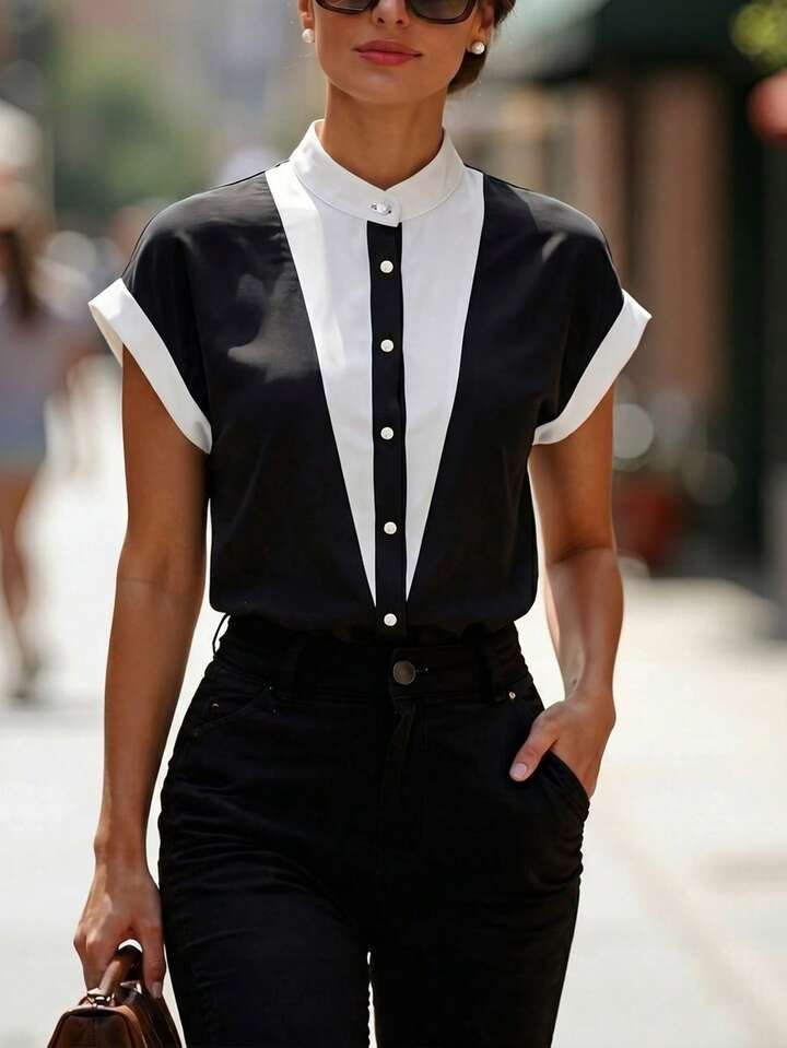 Patch Work Dress Shirt