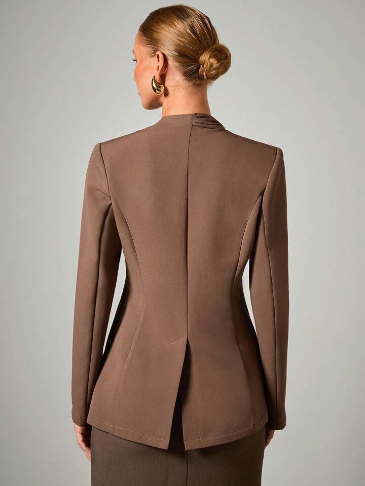 Gold Metal Buckle Blazer