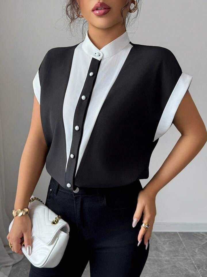 Patch Work Dress Shirt