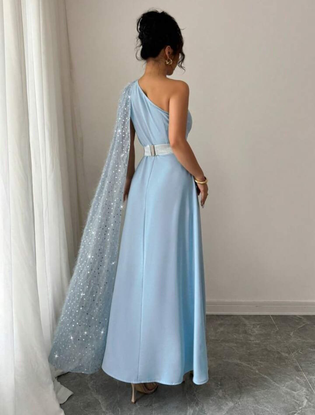 Sequin & Feather Decor Dress