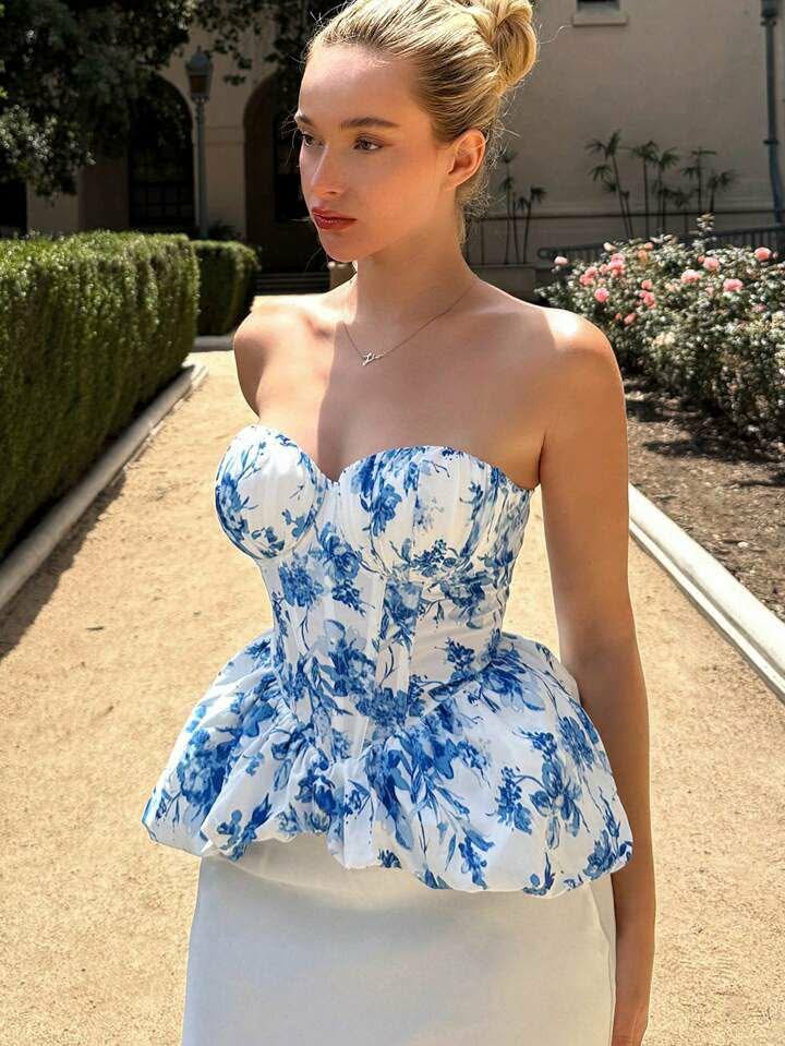 Floral Underwire Corset Top