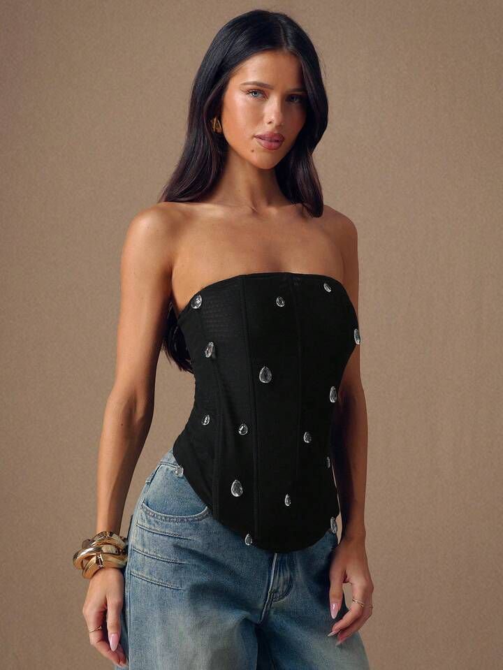 Black Corset Pendant Top