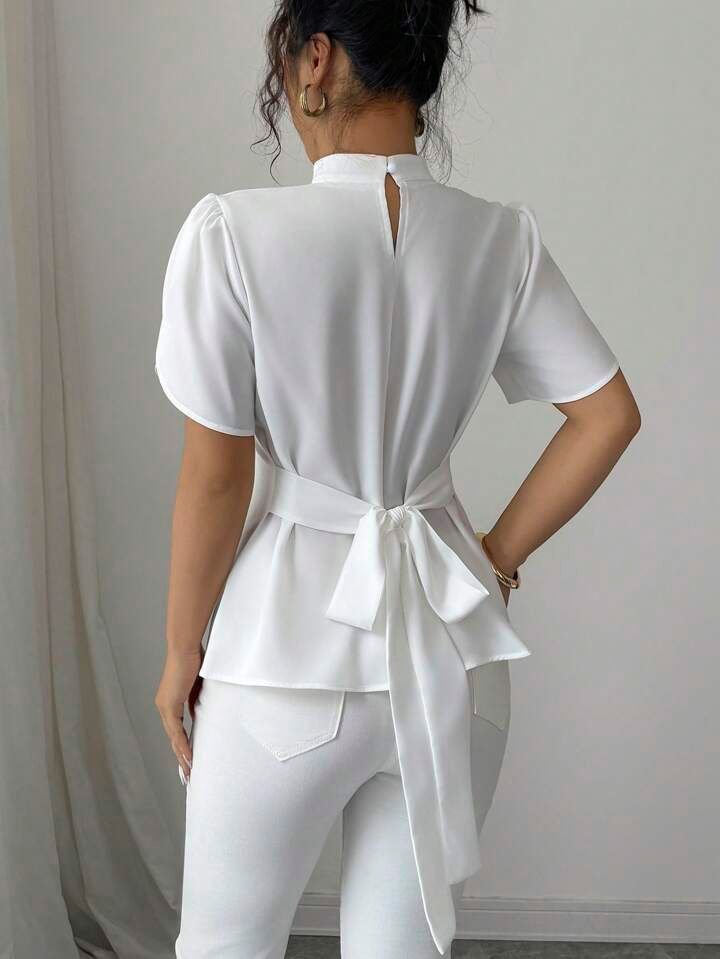 White Gold Lace Patchwork Shirt