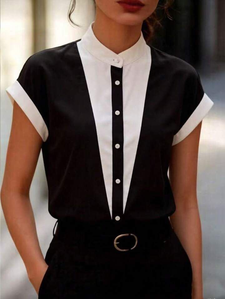 Patch Work Dress Shirt