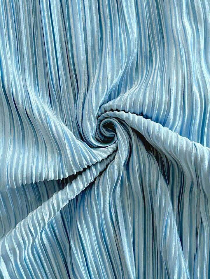 Blue Wrinkled Frock Dress