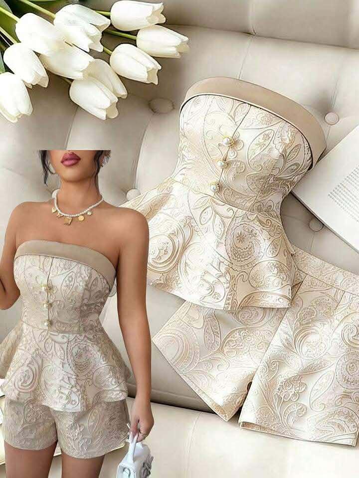 Embossed Textured Top  And Pant Co-Ord Set