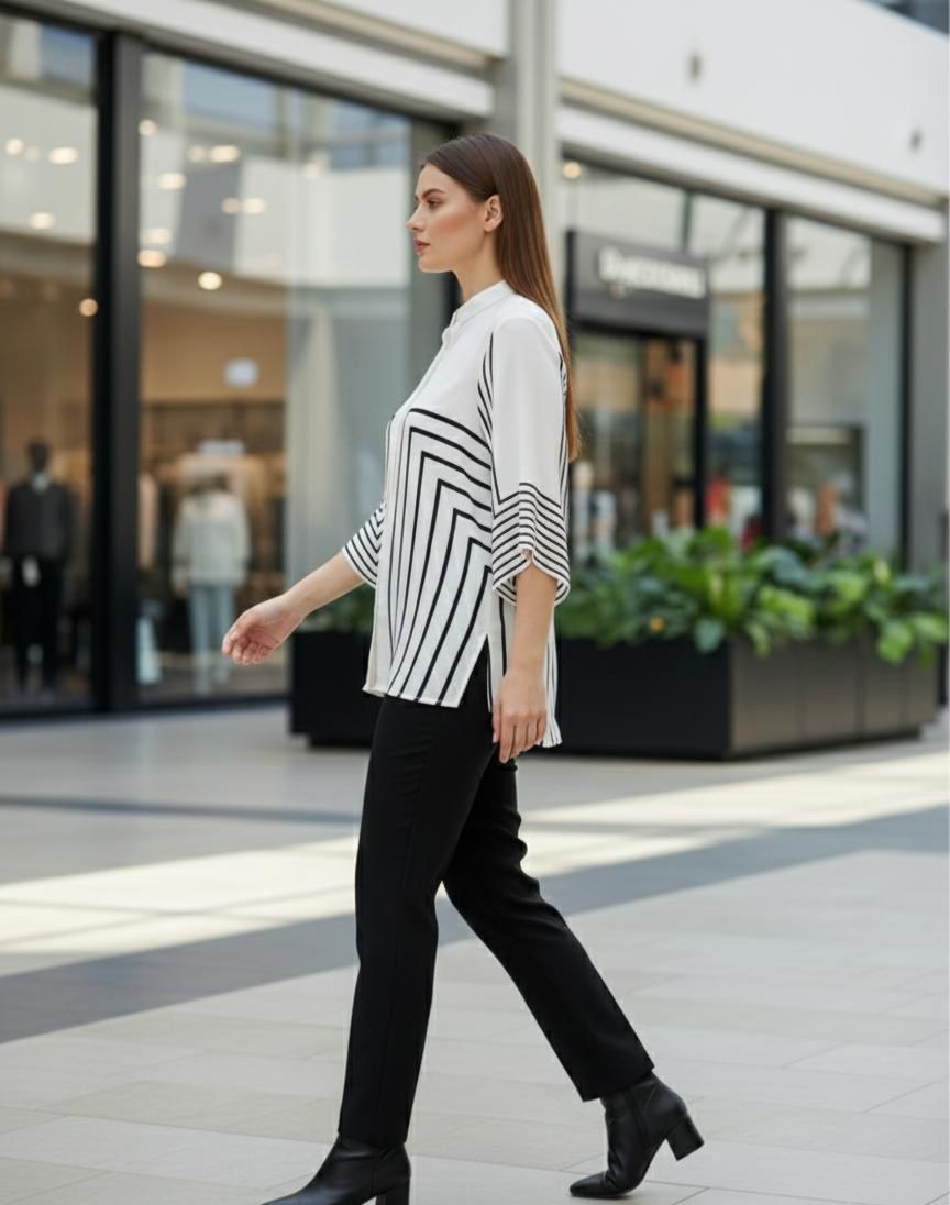 White Box Side Print Shirt