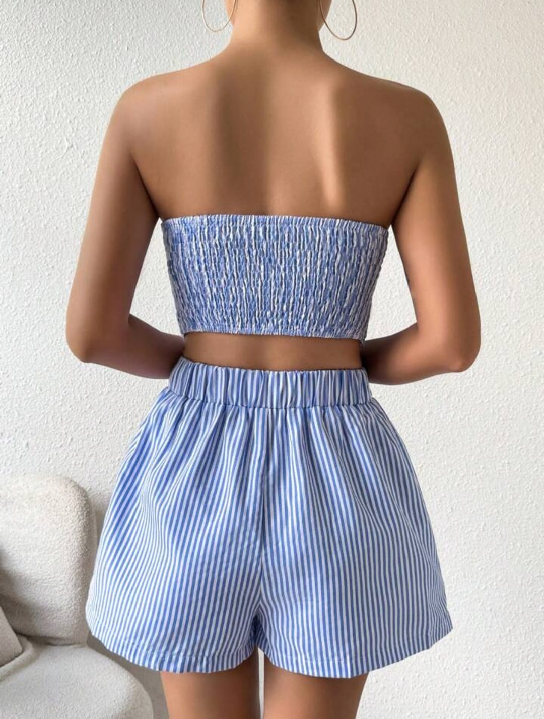 Striped Tank Top & Pocket Shorts Set