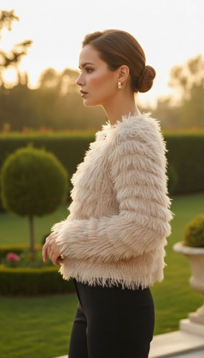 Creamy Furry Loose Fit Pullover