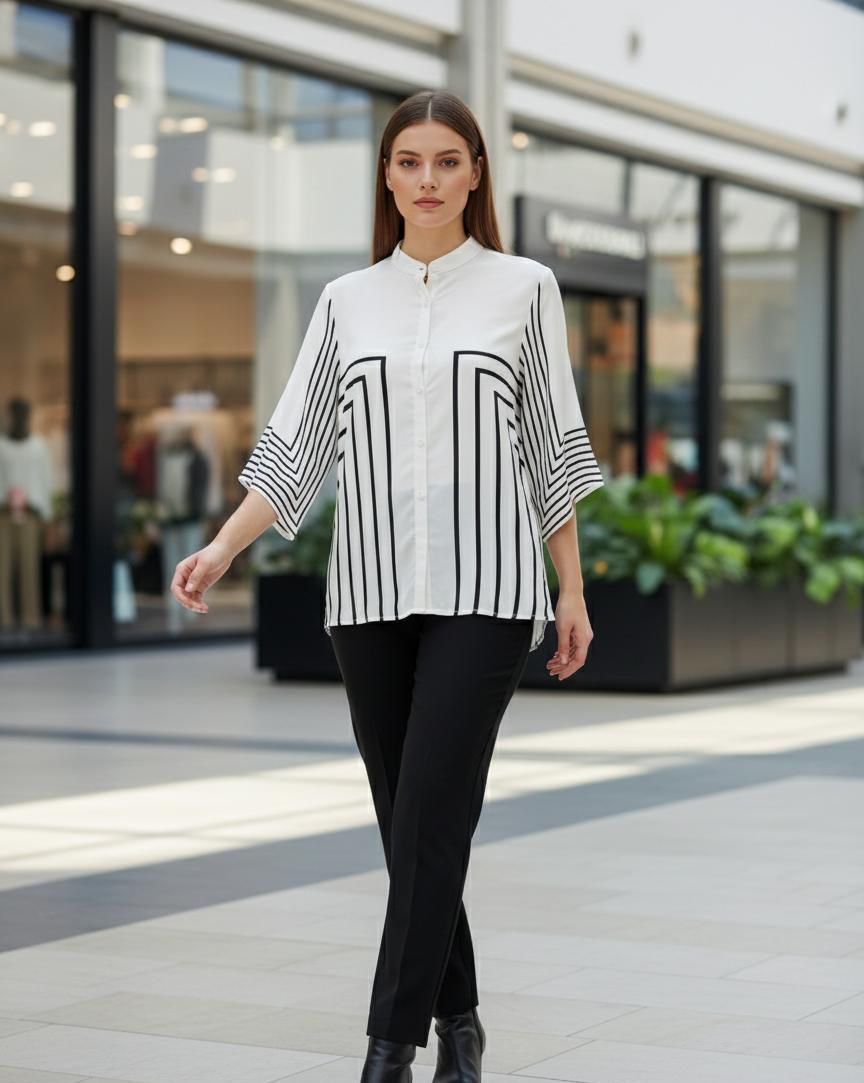 White Box Side Print Shirt